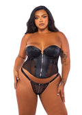 LI698 - Lust & Leather Corset 2-Piece Set